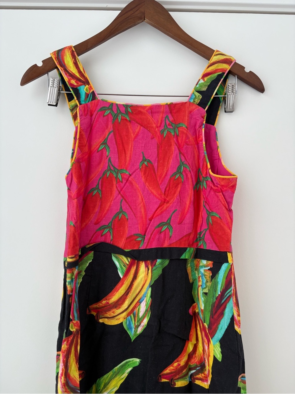 Farm Rio Cashews Chilli Bananas Linen Mini Dress M - Picture 5 of 16